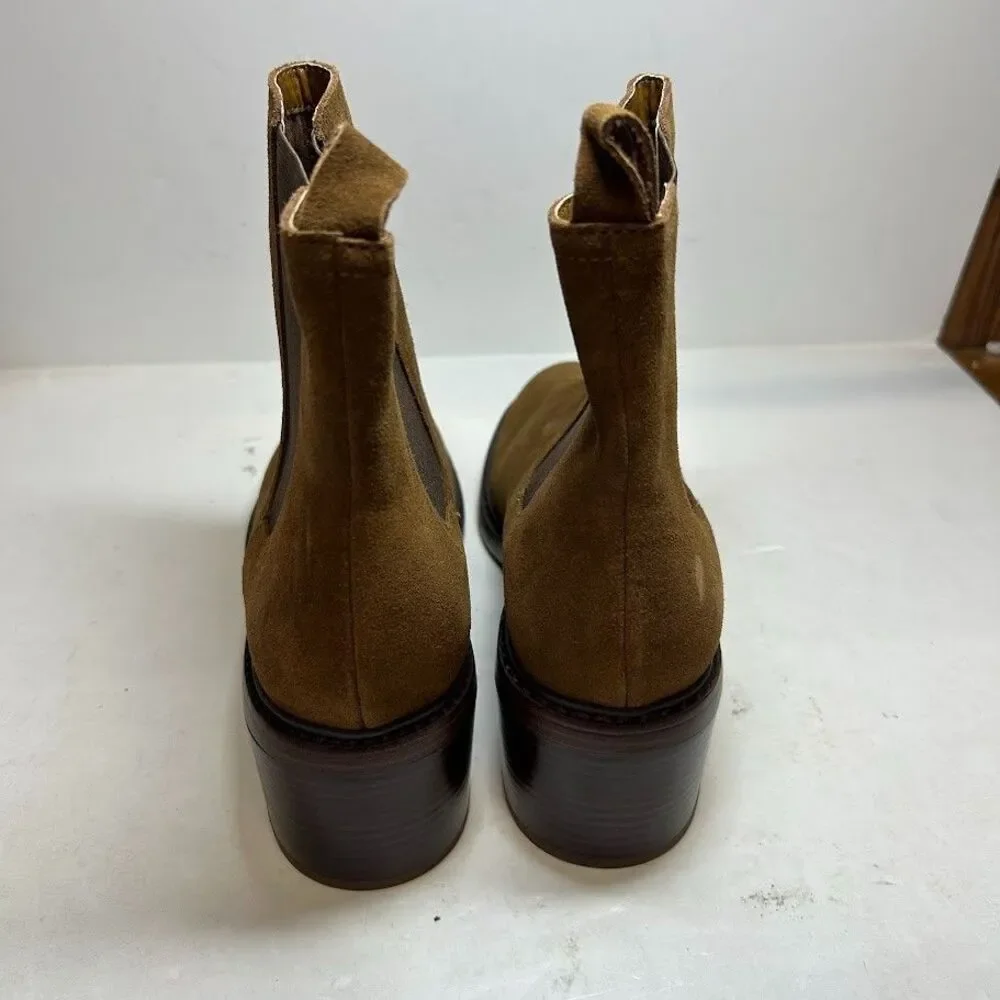 Marc Fisher Womens 11 M Brown Modesty Pull On Chelsea Booties DISPLAY RH4